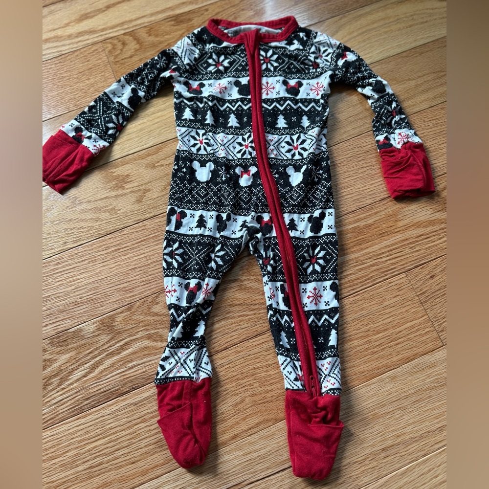 Little Sleepies 0-3 Disney Mickey Zippy/ foldover feet romper